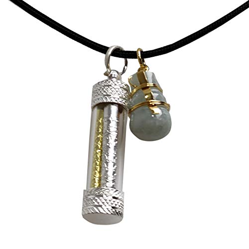 Three Kings Takrut Buddha Amulet Necklace – Silver, Gold & Phra NAT Pendants with Jade Gourd Yantra Talisman for Prosperity, Luck & Protection