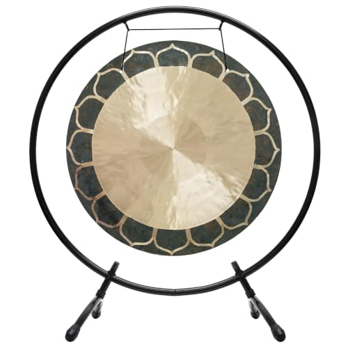 24" to 26" Temple Wind Gongs on Stands - Includes 26" Gong, Stand, & Mallet/Great for Meditation & Sound Healing - color: 24" on Holding Space Stand