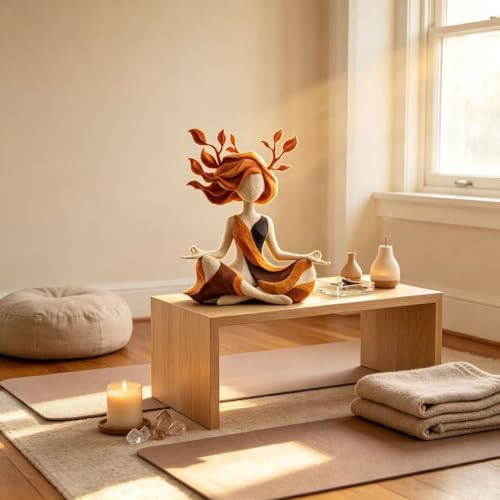 Serenity Growth Meditation Figurine – Abstract Resin Yoga Sculpture for Mindfulness & Inner Peace, Aesthetic Home Decor Statue for Living Room, Bedroom, Desk, Relaxation Gift