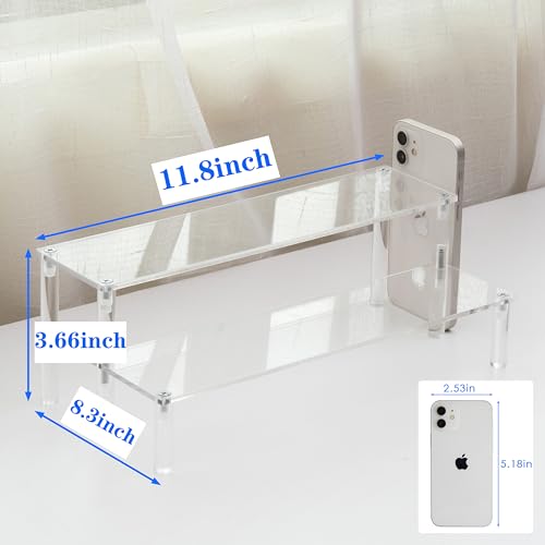 Clear Acrylic Display Riser 2 Tier Cupcake Stand Shelf for Decoration and Organizer - size: 2 tier