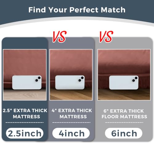 MAXYOYO 6" Extra Thick Japanese Floor Mattress Queen Folding Futon Mattress - color: Coffee, size: Queen