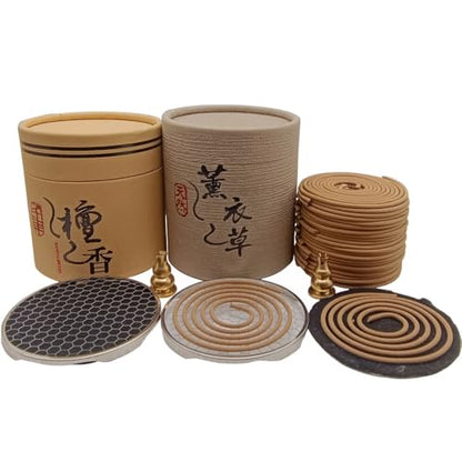 Coil Incense,Traditional spiraled Incense,Perfect for Meditation Spaces,Living Rooms,or Any Indoor Area Where You Want to Create a Relaxing Atmosphere. (48Lavender+48Sandalwood) - color: 48lavender+48sandalwood
