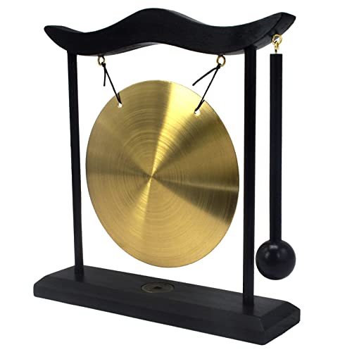 Feng Shui Brass Gong Desktop Zen Art for Fortune + Free Red String Bracelet H1301 - color: H1301