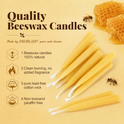 Natural Beeswax Candles 10 Pack, 20 Minutes Burning Mini Candles,Smokeless Dripless Bees Wax Candles for Yoga-Raw - color: Raw, size: 10
