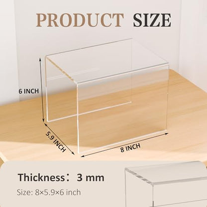 Sezanrpt Acrylic Shelf Riser 8x5.9x6 pack of 2, Large Acrylic Risers for Desserts, Cupcake, Toys, Collectibles, Merchandises, 8x5.9x6 Inch - color: Clear, size: 8x5.9x6 Inch