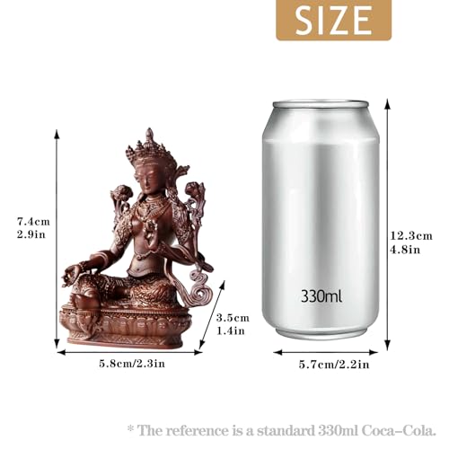 Green Tara Buddha Statue Pure Copper Handmade Zen Home Decor - color: Green Tara