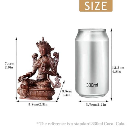 Green Tara Buddha Statue Pure Copper Handmade Zen Home Decor - color: Green Tara
