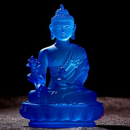 Acxico 1Pcs Buddha Medicine Figure Statue Altar Buddhist Resin Fengshui
