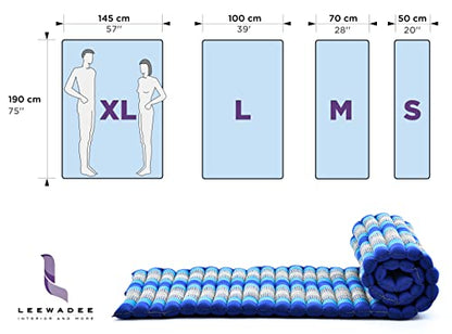 Leewadee Thai Roll Mat 75 x 28 inches Kapok Firm - color: Cbt1 - Blue, size: M: 75x28"