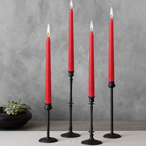 14 Pack Tall Red Taper Candles - 10 Inch Red Dripless, Unscented Dinner Candle - Paraffin Wax with Cotton Wicks - 8 Hour Burn Time. - color: 10"14pcs-Red