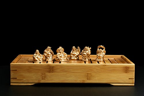 6Pcs 2in Gold Resin Laughing Buddha Figurines, Tabletop Lucky Decor - color: 2'' Resin Gold Set
