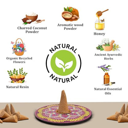 Raajsee Incense Cones, 6 Pack Cone Incense Gift Pack 15 pc Each (90 Total), Insence Cones Variety Pack, 100% Organic Non Toxic Natural - color: Groovy Vibies Cone