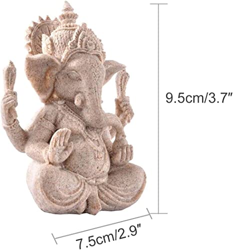 Elephant Statue Figurine Sandstone Ganesha Buddha Statue Hand Carved Sculpture