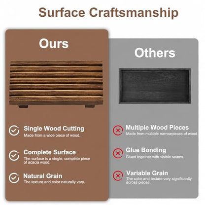 Klunk Waterproof Wood Risers Set of 3 (1 Long12 + 2 Small 6"), Rustic Countertop Organizer Display Stands for Bathroom Vanity, Perfume & Skincare, Kitchen Spice Rack Riser, Farmhouse Decor - size: 12" × 6"