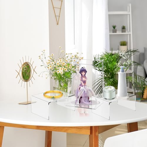 Jusalpha 12 Packs Clear Acrylic Display Risers Showcase for Jewelry - size: 12 PC