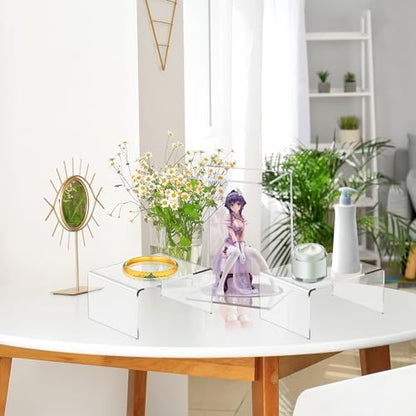 Jusalpha 12 Packs Clear Acrylic Display Risers Showcase for Jewelry - size: 12 PC