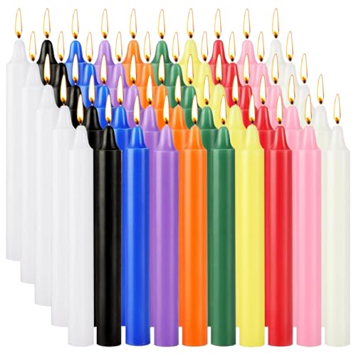 Spell Candles 100 Pack Bulk - 4 Inch Colored Mini Taper Candles for Rituals, Witchcraft & Wiccan Altar, Unscented Candles Compatible with Chime Holders, Prayer, Meditation, Birthday Decor - color: Multicolor