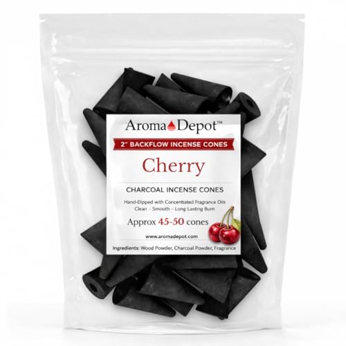 2'' Cherry Backflow Charcoal Incense Cones (Approx. 45-50)