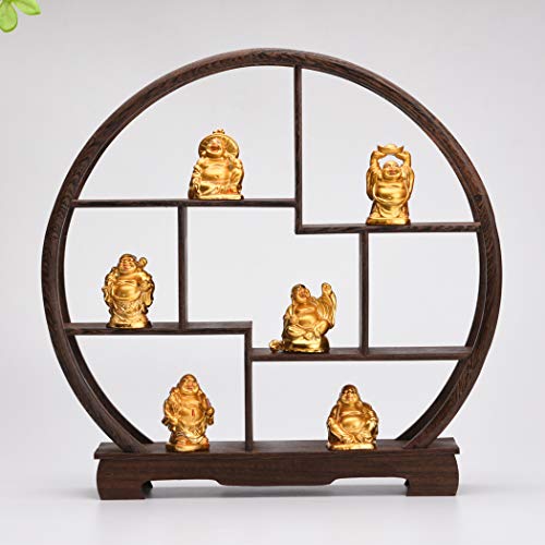Brass Statu 6Pcs 2'' Electroplated Gold Resin Laughing Buddha Figurines - color: 2'' Resin Red Lips Set
