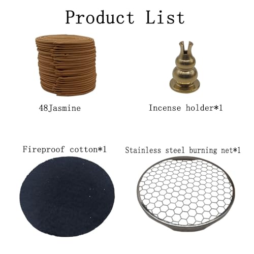 Coil Incense,Traditional spiraled Incense,Perfect for Meditation Spaces,Living Rooms,or Any Indoor Area Where You Want to Create a Relaxing Atmosphere. (48Jasmine) - color: 48jasmine