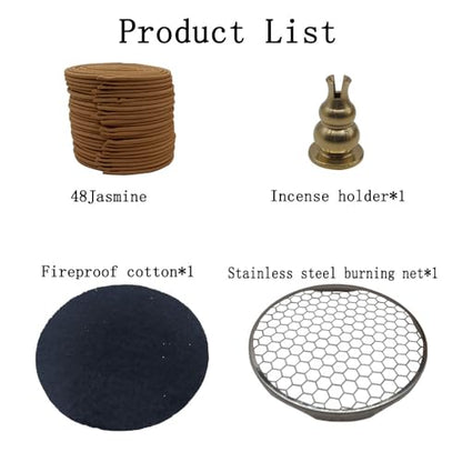 Coil Incense,Traditional spiraled Incense,Perfect for Meditation Spaces,Living Rooms,or Any Indoor Area Where You Want to Create a Relaxing Atmosphere. (48Jasmine) - color: 48jasmine