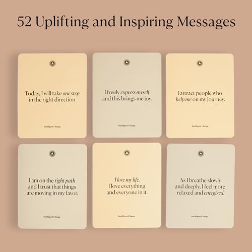 Intelligent Change Mindful Affirmations, 52 Positive Affirmation Cards for Women with Display Stand, Daily Affirmations for Inspiration, Mindfulness & Self Care, Unique Gifts for Women and Men - style: Classic Edition