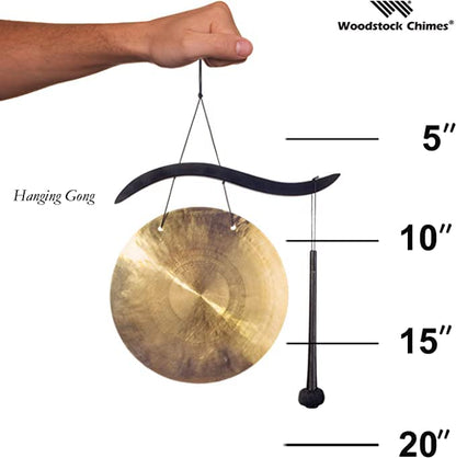 Woodstock Wind Chimes for Outside, Garden Decor, Hanging Gong, 17'' Wind Gongs for Outdoor, Patio, Home or Garden Decor Gift (WCBHG) - style: Hanging