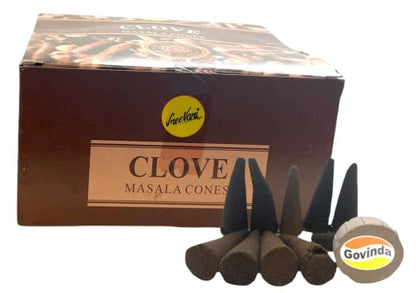 Sreevani Natural Masala Incense Cones and Holder Bundle, 120 Cones Total, Clove