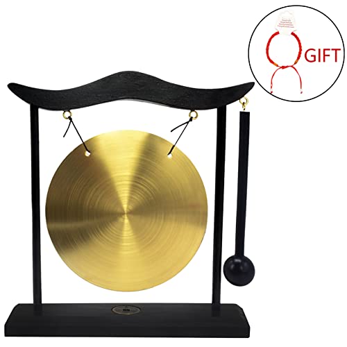 Feng Shui Brass Gong Desktop Zen Art for Fortune + Free Red String Bracelet H1301 - color: H1301