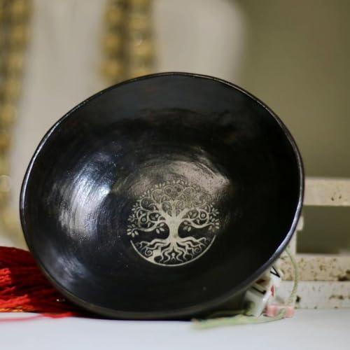 Prayer Offering Ritual Bowl Plate Great for Use Candles Tray Religious Spiritual Gifts （Black Tree Life） - style: Black Tree Life