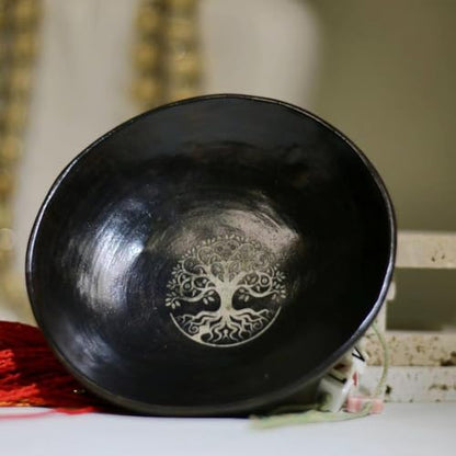 Prayer Offering Ritual Bowl Plate Great for Use Candles Tray Religious Spiritual Gifts （Black Tree Life） - style: Black Tree Life