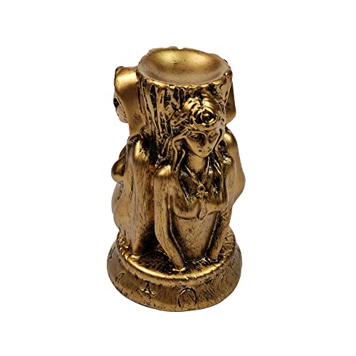 Witch Three Holy Crystal Ball Stand Sphere Display, Natural Healing Feng Shui Glass Orb Holder Base Statue Decoration, for 30mm-80mm Sphere - color: Witch Three Saints