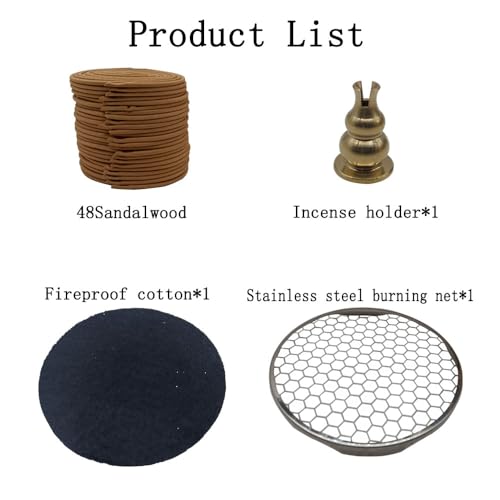 Coil Incense,Traditional spiraled Incense,Perfect for Meditation Spaces,Living Rooms,or Any Indoor Area Where You Want to Create a Relaxing Atmosphere. (48Sandalwood) - color: 48sandalwood