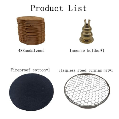 Coil Incense,Traditional spiraled Incense,Perfect for Meditation Spaces,Living Rooms,or Any Indoor Area Where You Want to Create a Relaxing Atmosphere. (48Sandalwood) - color: 48sandalwood