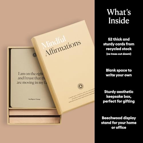 Intelligent Change Mindful Affirmations, 52 Positive Affirmation Cards for Women with Display Stand, Daily Affirmations for Inspiration, Mindfulness & Self Care, Unique Gifts for Women and Men - style: Classic Edition