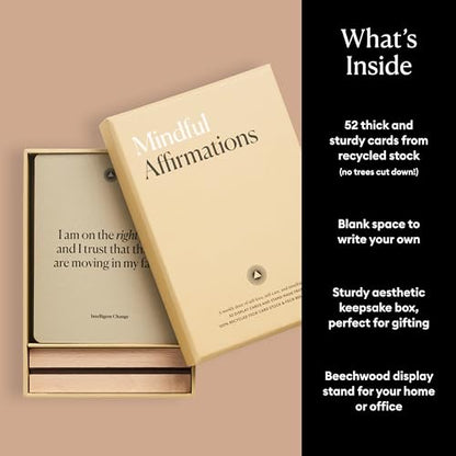 Intelligent Change Mindful Affirmations, 52 Positive Affirmation Cards for Women with Display Stand, Daily Affirmations for Inspiration, Mindfulness & Self Care, Unique Gifts for Women and Men - style: Classic Edition