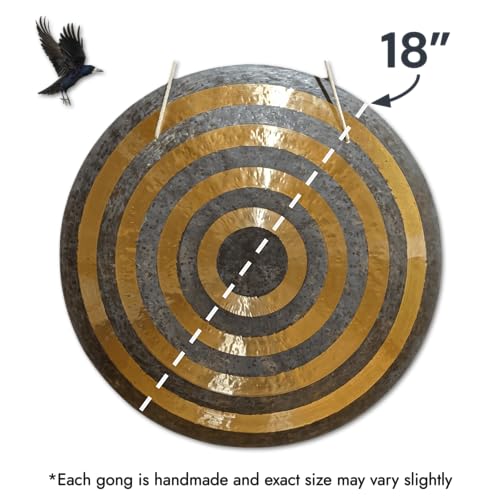 Sun Gong by Raven Sounds, Handmade Chinese Bronze Wind Gong, for Sound Healing, Meditation & Yoga (18") - size: 18"