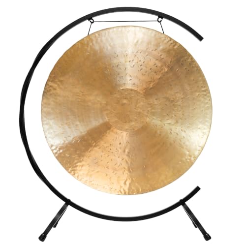 30" to 32" Chinese Gongs on Paiste Floor Stand - Includes Gong, Mallet, & Stand/Handmade Bronze/Strong & Sturdy Iron/Great for Kundalini Meditation & Sound Healing - size: 30" Heng