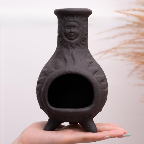 Sun Face Palo Santo Holder, Smudge Bowl for Sage Sticks and Incense Cones - color: Black -Sun Face Palo Santo Holder