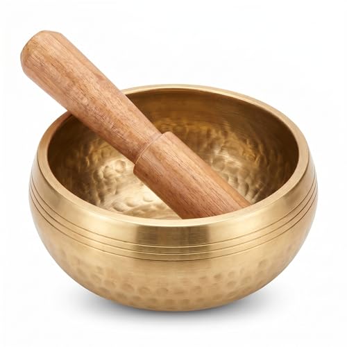 5" Tibetan Singing Bowl Set, Pure Copper Handcrafted Meditation Bowl - size: 13*13CM