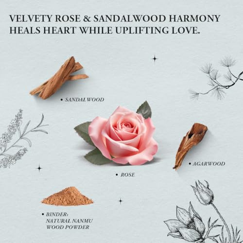 Innergy Rose Square Incense Sticks, No Bamboo Core, 50 Count - color: Rose