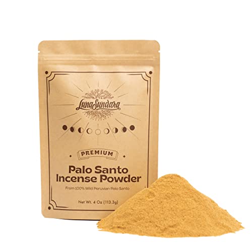 Luna Sundara Palo Santo Incense Powder, 4 oz Peruvian Wood