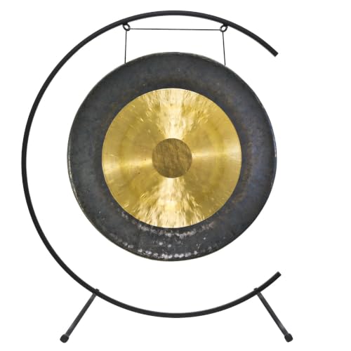 24" Chinese Gongs on the Welcoming Gong Stand - Includes Gong, Stand, & Mallet/Sturdy & Supportive/Great for Meditation - size: 24" Dark Star Gong