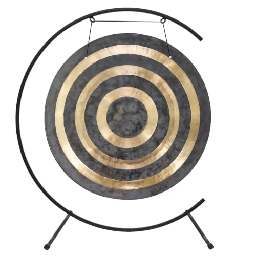 26" Chinese Gongs on the Welcoming Gong Stand - Includes Gong, Stand, and Mallet/Stand is Made from Iron/Sturdy Design - size: 26" Solar Flare Gong