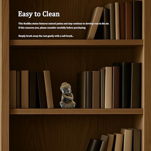 Buddha Statue for Home Decor, Zen Sculpture for Indoor, Small Natural Rust Meditating Buddha Statue for Home Feng Shui Decor (Natural Rust-Sleep) - style: Natural rust-sleep