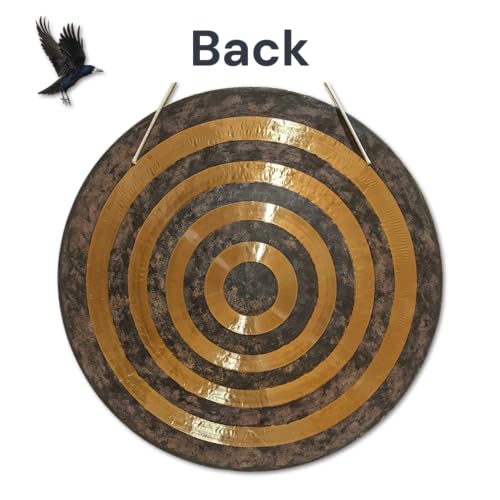 Solar Horizon Gong by Raven Sounds, Dual-Sided Handmade Chinese Bronze Wind Gong, for Sound Healing, Meditation & Yoga (30") - size: 30"