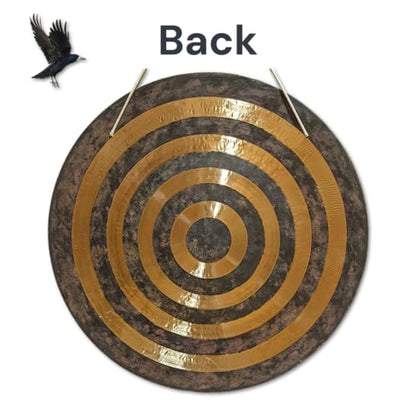 Solar Horizon Gong by Raven Sounds, Dual-Sided Handmade Chinese Bronze Wind Gong, for Sound Healing, Meditation & Yoga (30") - size: 30"