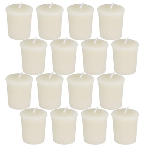 16PCS Beeswax Votive Candles, Cream White, 12H Burn, Prayer & Memorial - color: White