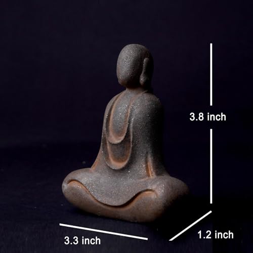 Faceless Buddha Statue, Cast Iron Buddha Figurine, Indoor Outdoor Zen Decor - style: Egoless