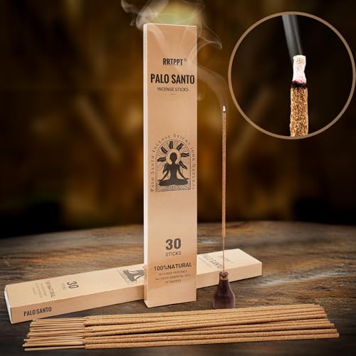 Palo Santo Incense Sticks, 100% Natural sustainably harvested Peruvian Palo Santo, Suitable for Meditation, Relaxation, and Spiritual Purification. (60 Palo Santo Sticks) - color: Palo Santo Incense
